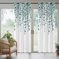 thumbnail image 5 of Outdoor Curtains for Patio Waterproof, Teal Green Eucalyptus Leaves Outdoor Privacy Panels Grommet, Spring Plants Leaves Country Blackout Outside Curtains for Porch/Cabana 54"x95", 2 Panels, 5 of 8