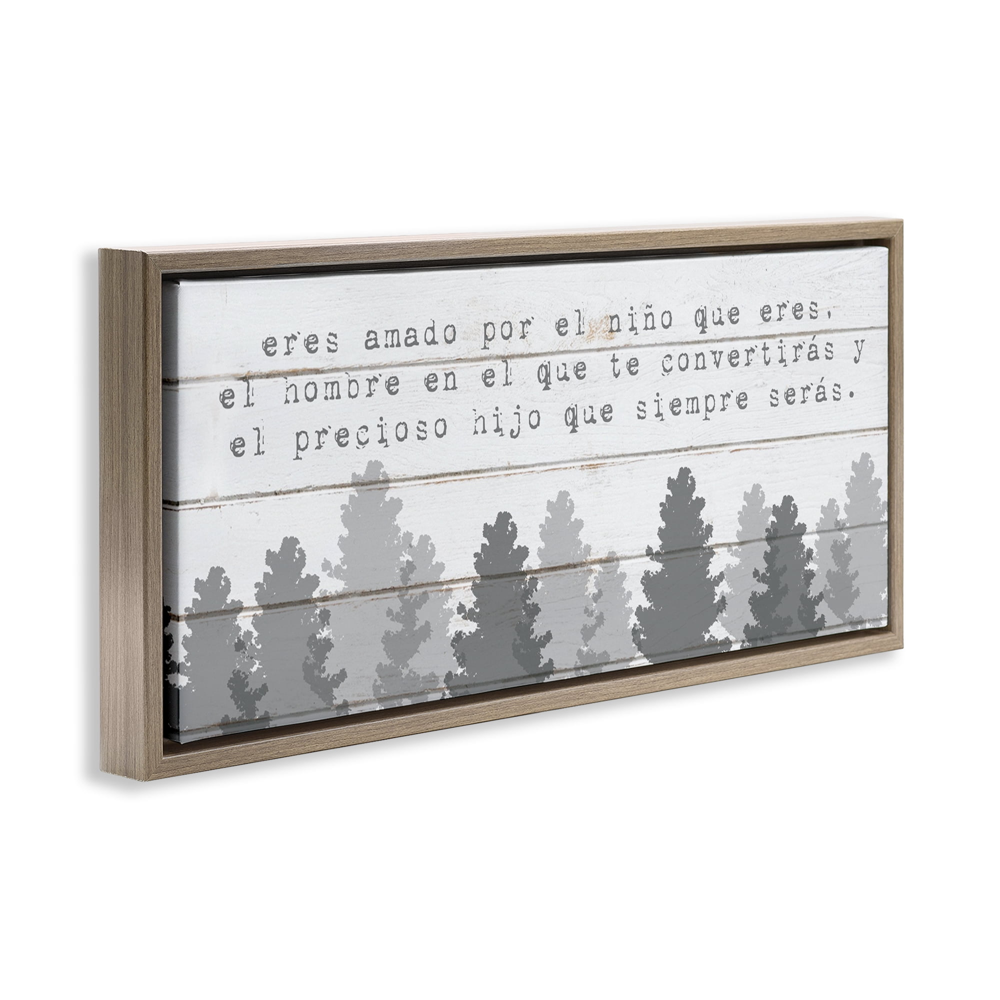 Stupell Industries Amado Niño, Futuro Hombre Inspirational Quotes & Sayings Painting Brown Floater Framed Art Print Wall Art, 31 x 14