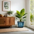 thumbnail image 5 of 12 inch Extra Large Plant Pots, Round Ceramic Planter with Drainage for Indoor Trees & Tall Plants, Modern Housewarming Gift, Blue Glaze, 5 of 7