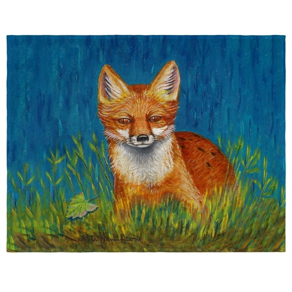 Betsy Drake PM139 14 x 18 in. Red Fox Place Mat - Set of 4