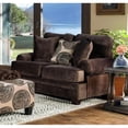 thumbnail image 2 of Furniture of America Sheryl Transitional Microfiber Loveseat in Brown, 2 of 7