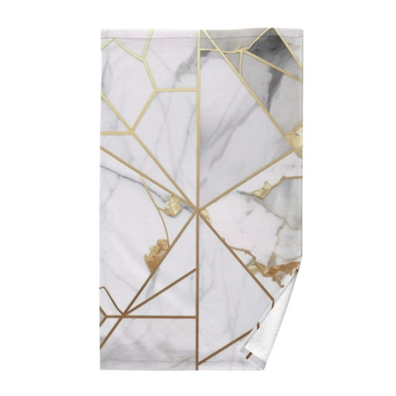 Grey and Golden Marble Cotton Face Towels Soft Hand Towel Absorbent Bathroom Towel for Kitchen Hotel Decoration