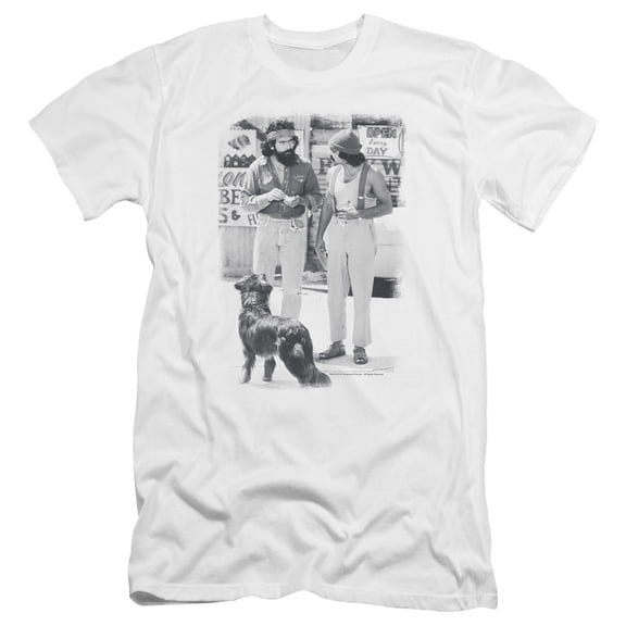 Up Inoke Cheech Chong Dog Premium Adult Slim Fit 30/1 T-Shirt White