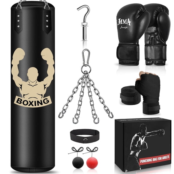 Saco de Boxeo YORWHIN 122 cm de Cuero PU con Guantes