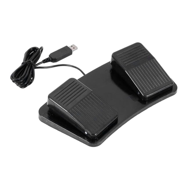 Interruptor de pedal USB con pulsación de tecla, simulador de juego, equipo multifuncional de 2 m de largo Pedal de 2 pies