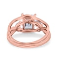 thumbnail image 3 of Rose Tone, Simulated Cubic Zirconia Size-7 Two Piece Art Deco Emerald Cut Wedding Engagement Ring Marquise 925 Sterling Silver, 3 of 7
