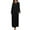Black, variant on Mikilon Women's Loose Long Dress Short Sleeve Large Hem Dress Solid Color Long Sleeve Pullover Dress