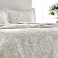 thumbnail image 3 of Laura Ashley Home Amberley Collection Luxury Premium Ultra Soft Quilt Set, Comfortable & Stylish, Seasons, Twin, Biscuit, 3 of 4