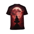 thumbnail image 2 of LAOLIUSN Men’s Ninja Samurai T-Shirt, Full Moon Anime Graphic Tee, 3D All Over Print Short Sleeve Crewneck, 88% Polyester 12% Spandex, S-4XL, 2 of 7