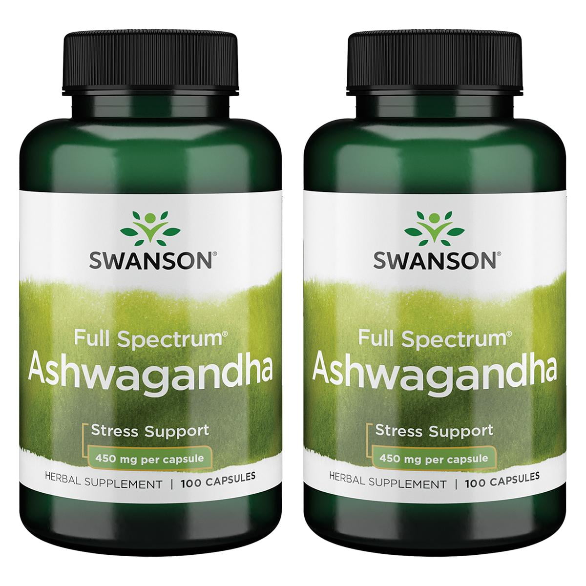 Swanson Full Spectrum Ashwagandha 450 mg 100 Caps 2 Pack
