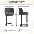 thumbnail image 6 of Newest Barrel Counter Stools with Backrest and Footrest, Modern Kitchen Island Stools, Gray (Set of 2), 6 of 13