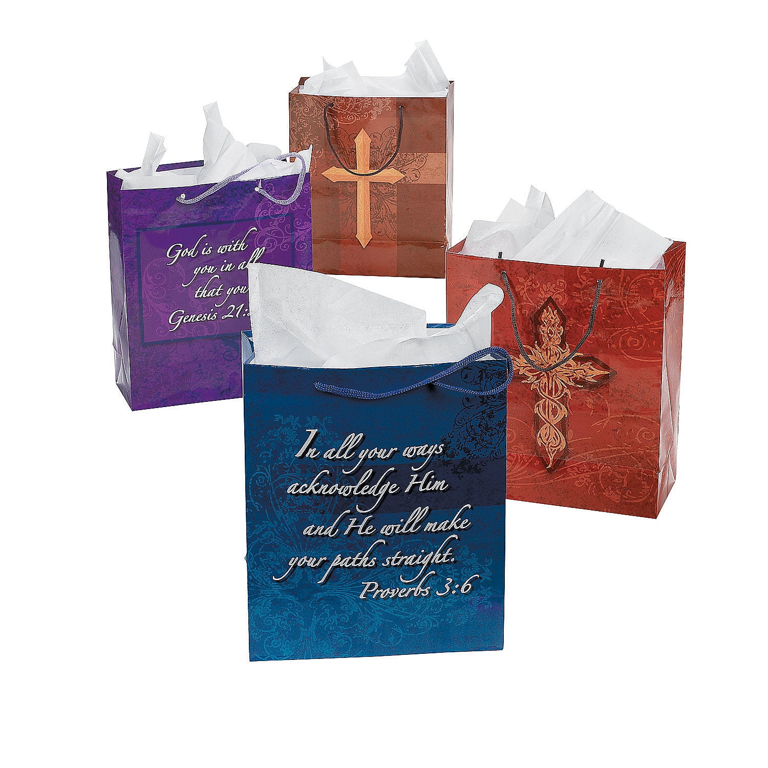 Religious Paper Gift Bags W/Handles Party Supplies 12 Pieces