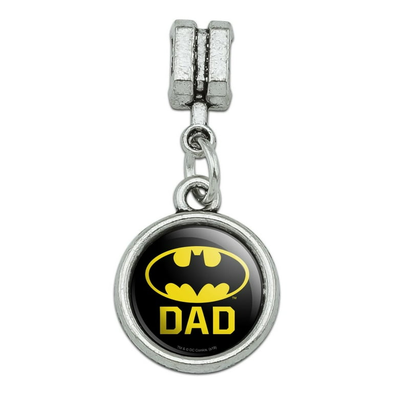 Batman Bat Dad Shield Logo Italian European Style Bracelet Charm