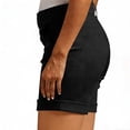 thumbnail image 4 of CIENVNSTG Low Rise Shorts for Women Tailored Trouser Fit Hem and Casual Stretch Comfort Running Shorts Workout Gym with Pockets Black 2XL, 4 of 7