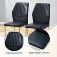 thumbnail image 4 of SUDICA Simple Chair - PU Material High Resilience Dining Chair with Metal Gold Leg.The Chair Back Has a Vertical Stripe Design with Smooth and Uniform Lines., 4 of 8