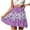 Purple, variant on Cavosen Plus Size Skirt Elastic Waist Mini Skirts A Line Floral Short Skirts Elegant Cute Workout Club Skirt