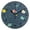 Black, variant on 9.84in Birds in The Night Sky PVC Canvas Wall and Table Clock with Canvas Texture, Black or Gold Hands