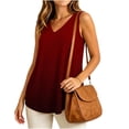 thumbnail image 5 of Avirosel Women's Plus Size Tank Tops V Neck Casual Lightweight Sleeveless Loose Fit Tunic Blouse for Summer Wine, 5 of 8