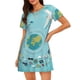 thumbnail image 1 of Easygdp Travelling on Airplane Camisón de manga corta para mujer, informal, estampado, 1 of 6