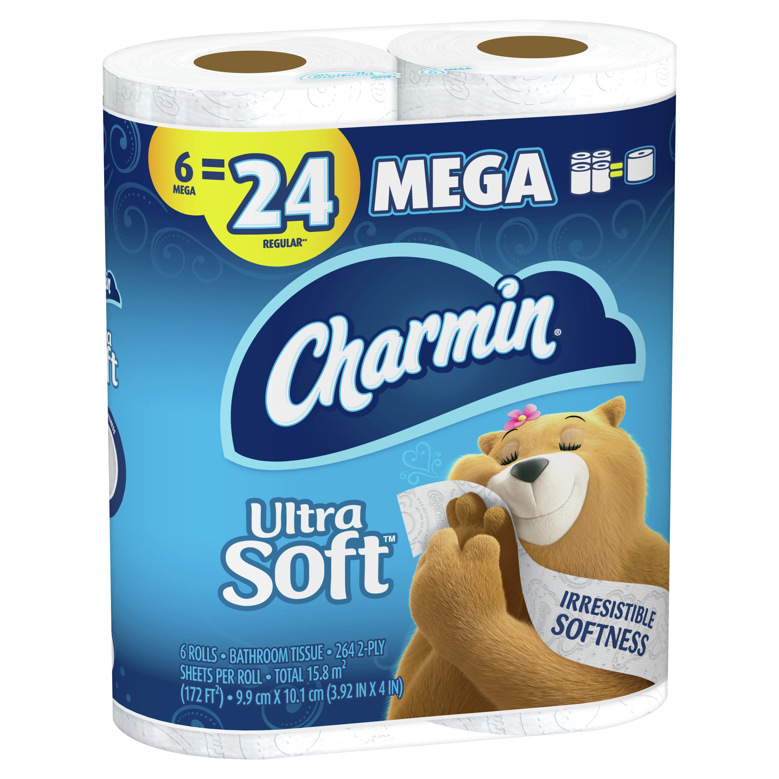 Charmin Ultra Soft Toilet Paper 6 Mega Rolls Walmart Com Walmart Com