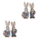 thumbnail image 1 of Ounissouiy 1 Pair Straw Easter Rabbit Decoration Bunny Figurines for Holiday 2piezas Azul, 1 of 1