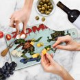 thumbnail image 4 of Zombie Cutting Board, Dead Man Eating Brain Cannibal Meditating Skate Boarding Graphic Pattern, Tempered Glass Cutting and Serving Board, Wine Bottle Shape, Olive Green Red Dust, by Ambesonne, 4 of 5