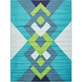 thumbnail image 6 of Unique Loom Indoor Rectangular Geometric Modern Area Rugs Blue/Green/White, 9' 0 x 12' 0, 6 of 6