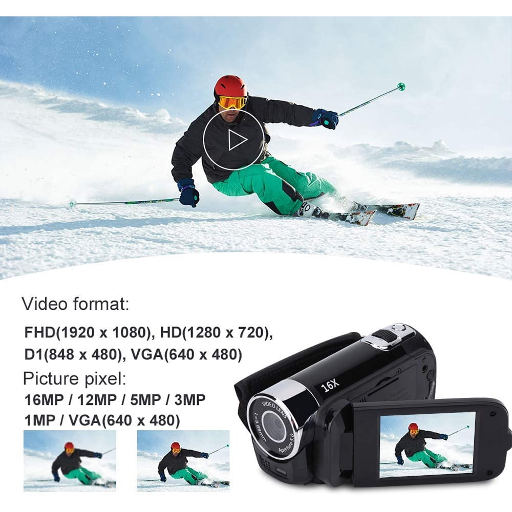 LNKOO Handheld Video Camcorder 1080P FHD 16x Digital Zoom, Trabar DV Digital Camera with COMS Sensor, Built-in Speaker, 270 Â° Rotary Screen, Video Camera