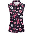 thumbnail image 2 of xfsWaSs Tennis Tank Tops for Women Casual Floral Print Sleeveless Golf Polo Shirt 1/4 Zip Collared Tops Lightweight Summer Blouse, 2 of 6