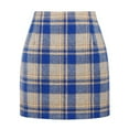 thumbnail image 3 of Qwertyu Women's Skirts Trendy Mini Skirts Fashion Wrap Fall Plaid Tweed Skirts Skorts Pencil Skirts Blue XL, 3 of 4