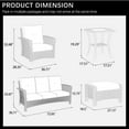 thumbnail image 7 of LayinSun 6 Piece Wicker Patio Furniture Set, Classis Outdoor Conversation 360 Degree Swivel Chairs Set with Coffee Table, 7 of 7