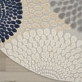 thumbnail image 3 of Nourison Aloha Indoor/Outdoor Blue/Grey 7'10" x round Area Rug (8 Round), 3 of 10