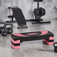 thumbnail image 2 of Yaheetech Adjustable Aerobic Step Platform with Risers & Non-Slip Surface, for Home Gym, Rose Red, 2 of 5