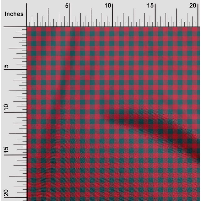 oneOone Cotton Cambric Fabric Gingham Check Decor Fabric Printed BTY 56 Inch Wide