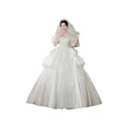 thumbnail image 1 of Large size satin wedding dress French style, 1 of 9