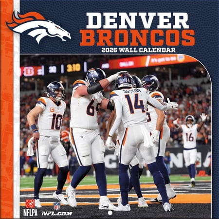 Turner Licensing NFL Denver Broncos 2026 Mini Wall Calendar 7 X 7 12-Month Calendar with Stapled Binding