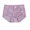 thumbnail image 2 of Womens Boy Shorts Underwear Cotton Fashion Women's Lace Solid Stretch Panties High Waist Underpants Panties Briefs Purple S, 2 of 3