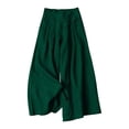 thumbnail image 1 of Pantalones holgados de algodón y lino para mujer - Cintura elástica, informales con bolsillos, para todas las estaciones, tallas M-XXXL, tejido transpirable, 1 of 4