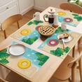 thumbnail image 5 of Summer Floral Placemats Set of 4, Tropical Leaves Watermelon Swimming Rings Beach Non-Slip Place Mats Washable Table Mats for Kitchen Dining Table Decorations Indoor/Outdoor, 5 of 9