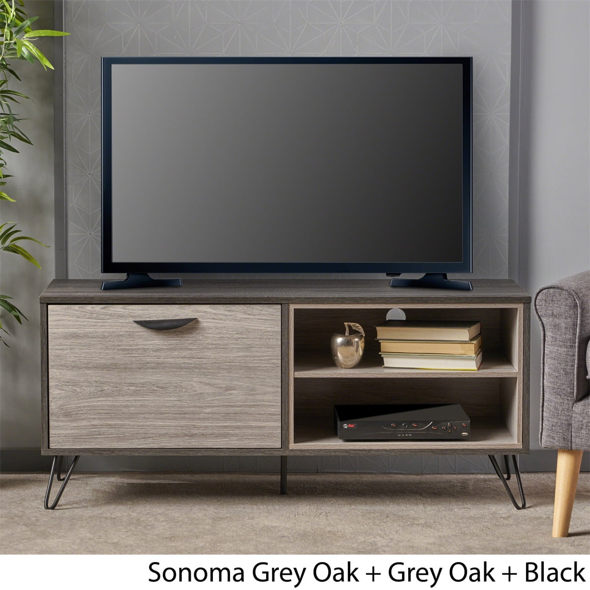 Kepooman Contemporary TV Media Stand, Living Room Entertainment Center with Storage, Storage Shelves and Cabinets for Living Room Bedroom, Grey Kepooman Contemporary TV Media Stand, Living Room Entertainment Center with Storage, Storage Shelves and Cabinets for Living Room Bedroom, Grey
