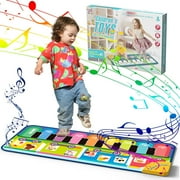 YINYUE Sounds Dance Floor Mat, Music Keyboard Touch Playmat Early Education Learning Musical Toys Gift for Toddlers Kids Girls Boys (Blue)