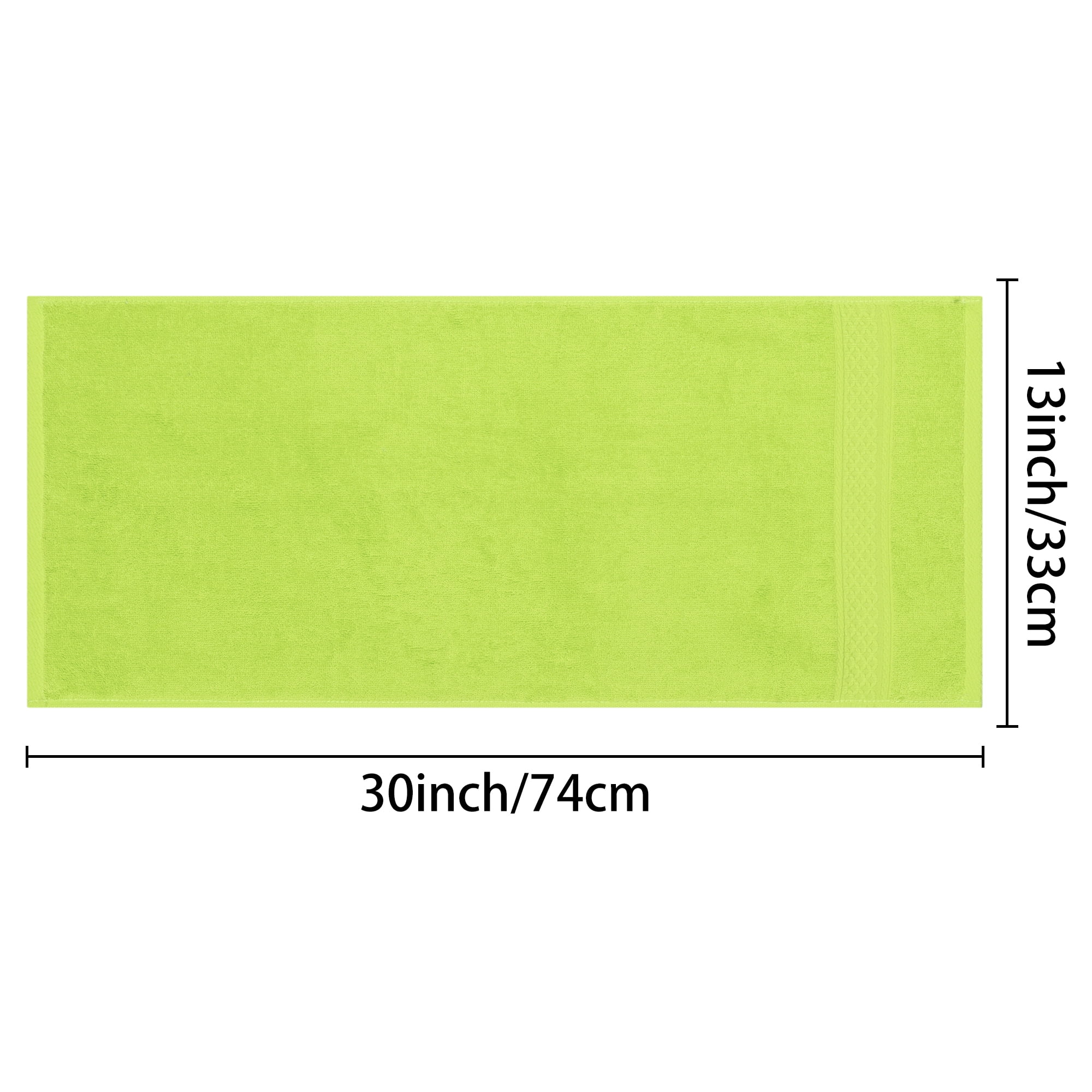 Unique Bargains 4 Pcs Solid Soft Hand Towel Light Green/Light Brown 13" x 30"/14" x 30"