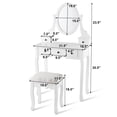 thumbnail image 2 of Costway Coiffeuse avec Miroir Ovale et Tabouret, Ensemble de Table de Maquillage avec 5 Tiroirs de Rangement, 2 of 10