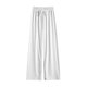 thumbnail image 1 of Pantalones de pierna ancha para mujer, pantalones sueltos con cordón de cintura alta, informales, de fibra de poliéster, para desplazamientos en verano, color blanco M, 1 of 8