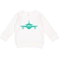 thumbnail image 2 of Inktastic Cute Teal Airplane Toddler Sweatshirt, 2 of 4