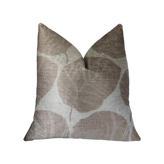 Plutus PBRA2287-2020-DP Coussin de Luxe Gris Feuilles Agréables, 20 x 20 Po.