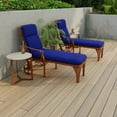 thumbnail image 2 of Jordan Manufacturing 74" x 22" Veranda Cobalt Blue Solid Rectangular Outdoor Chaise Lounge Cushion with Ties and Hanger Loop, 2 of 12