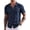 Navy Blue, variant on Men's Knit Shirts Short Sleeve Button Up Polo Shirt Fashion Casual Summer Beach Shirts