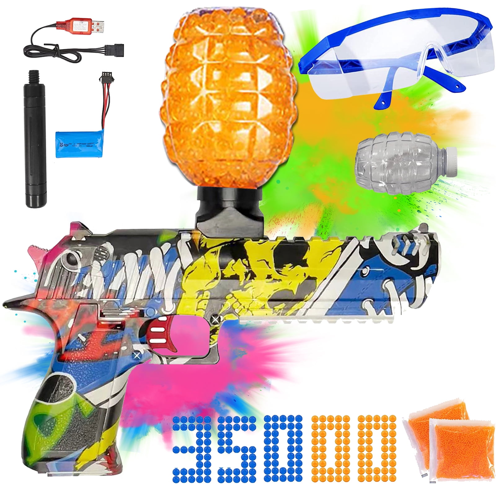 Splatter Ball Blaster, Gel Ball Blaster Automatic for Adult Kid, Splat Ball Blasters Electric