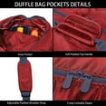 thumbnail image 3 of 105L Extra Large Duffel Bag 32.5 inch Lightweight Luggage for Travel-Red, 3 of 7